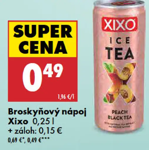 Xixo broskyňový nápoj Ice Tea peach blacktea