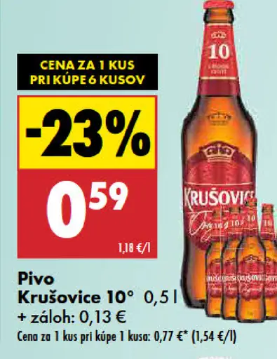 Krušovice 10° pivo plechovka