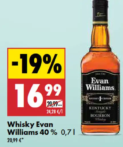 Evan Williams Kentucky Straight Bourbon whiskey