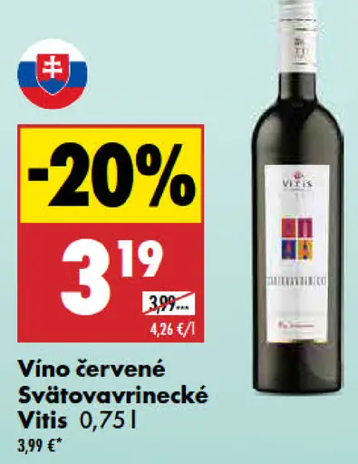 Vitis Vino červené Svätovavrinecké