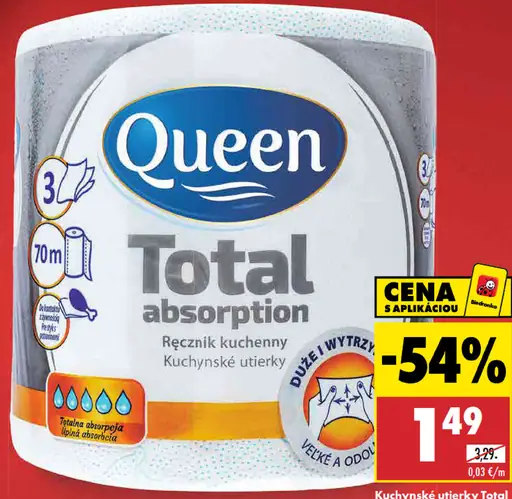 Queen Kuchynské utierky Total 3-vrstvové