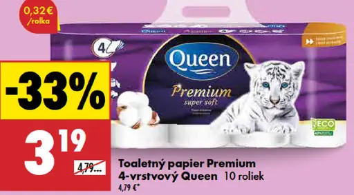 Queen Premium 4-vrstvový toaletný papier
