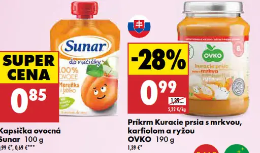 Príkrm kuracie prsia s mrkvou, karfiolom a ryžou OVKO