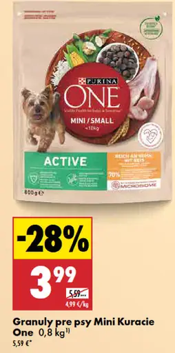 Purina One Granuly pre psy Mini Kuracie