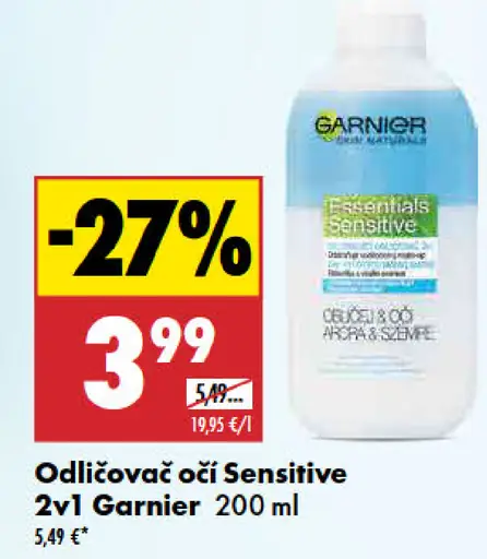 Garnier Essentials Sensitive odličovač očí 2v1