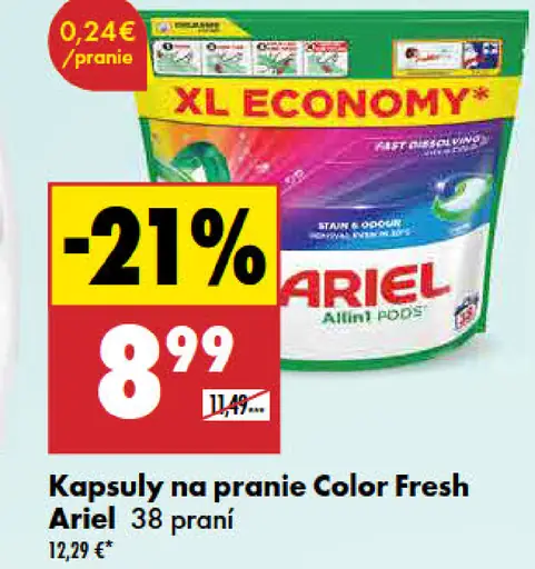 Ariel Color Fresh kapsuly na pranie