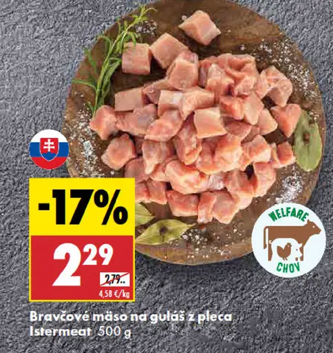 Istermeat Bravčové mäso na guláš
