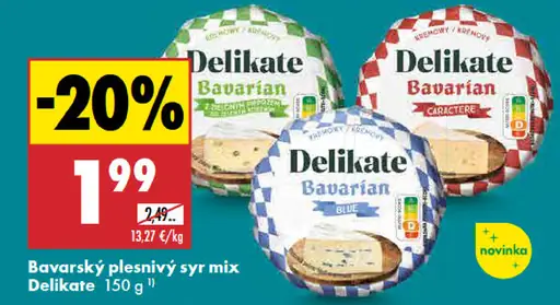 Delikate bavorský plesnivý syr mix