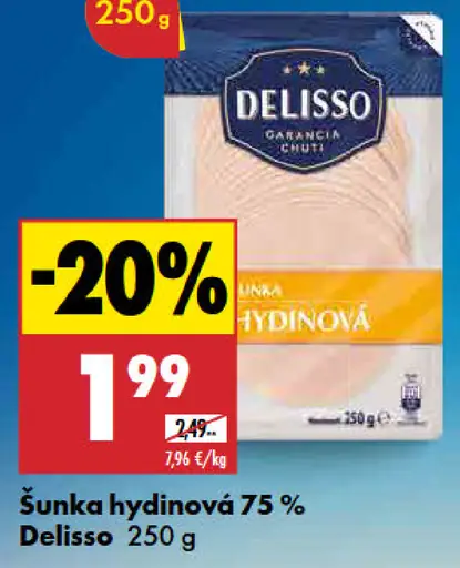 Delisso Šunka hydinová 75 %