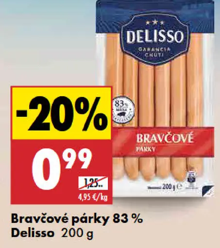 Delisso Bravčové párky 83 %