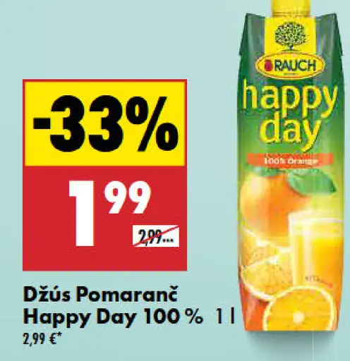 Džús Pomeranč Happy Day 100 %