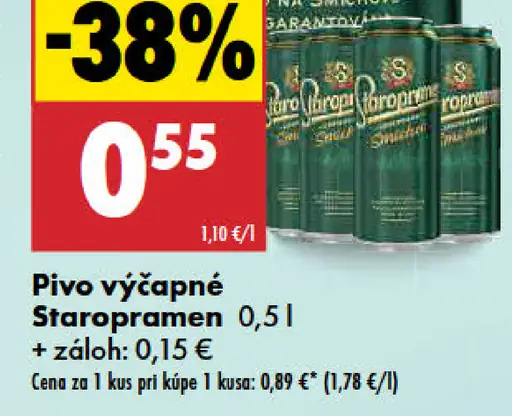 Staropramen pivo plechovka