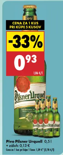 Pilsner Urquell pivo plechovka