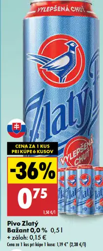 Zlatý Bažant 0,0% tmavé nealkoholické pivo plechovka