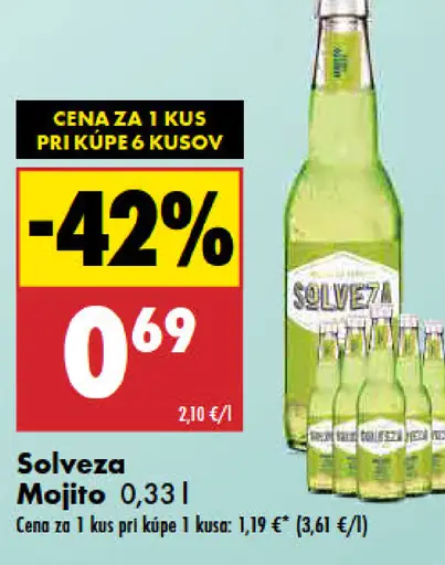 Solveza Mojito miešaný alkoholický nápoj