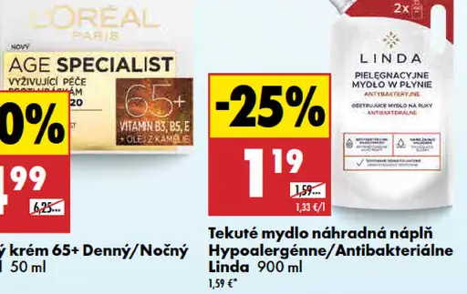 Linda Tekuté mydlo Antibakteriálne/Hypoalergénne náhradná náplň