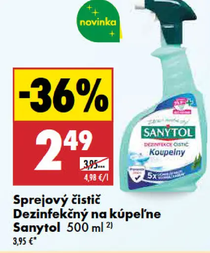 Sanytol dezinfekčný čistič na kúpeľne sprej