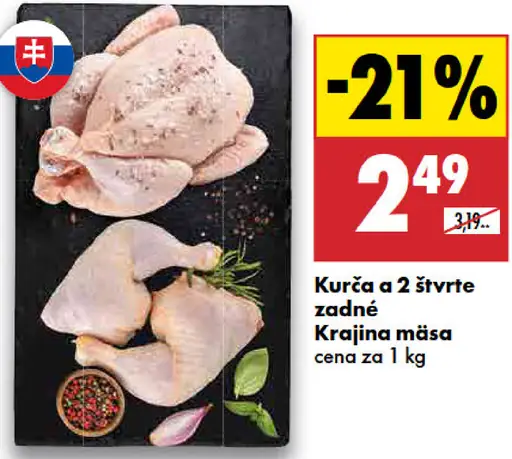 Kurča a 2 štvrté zadné