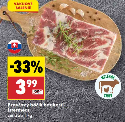 Istermeat Bravčový bôčik bez kosti