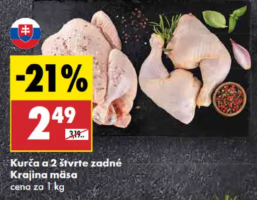 Krajina mäsa kurča 2 štvrté zadné