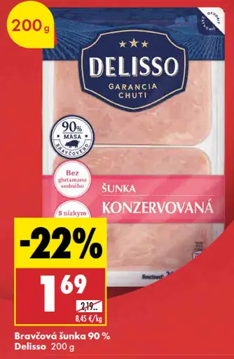 Delisso Bravčová šunka 90 %