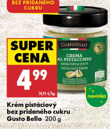 Gusto Bello krém pistáciový bez pridaného cukru