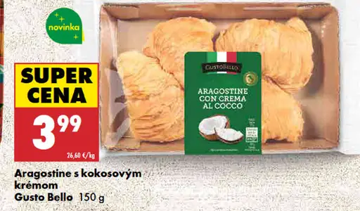 Gusto Bello aragostine s kokosovým krémom