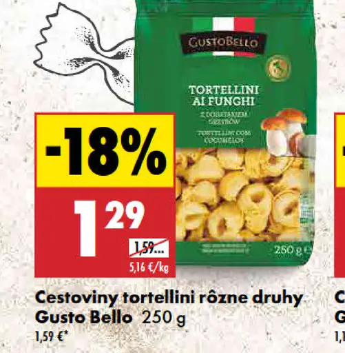 Gusto Bello Cestoviny tortellini rôzne druhy
