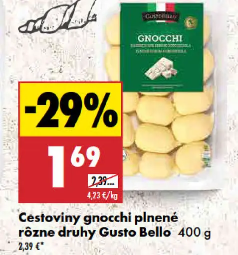 Gusto Bello cestoviny ravioletti al prosciutto