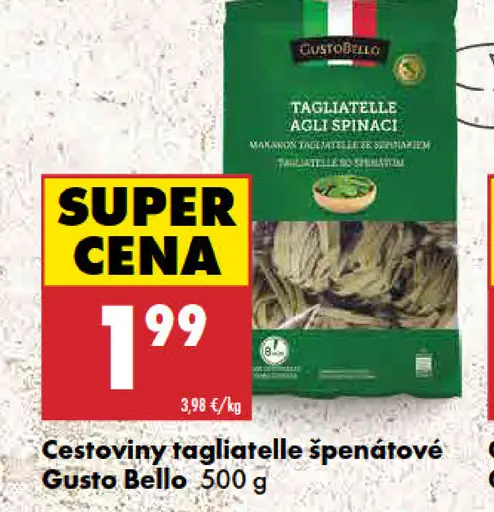 Gusto Bello Cestoviny tagliatelle špenátové