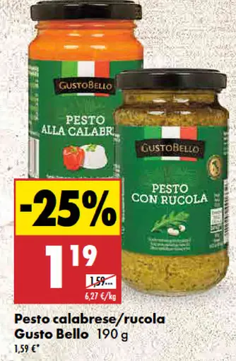 Gusto Bello Pesto calabrese alebo rukola