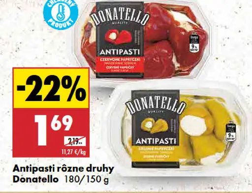 Donatello antipasti rôzne druhy