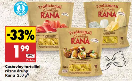 Rana Cestoviny Tortellini rôzne druhy