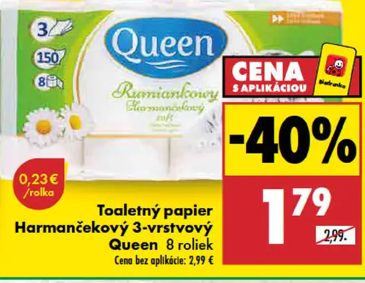 Toaletný papier 3-vrstvový harmančekový