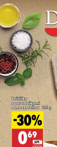 Taštička s paradajkami a mozzarellou