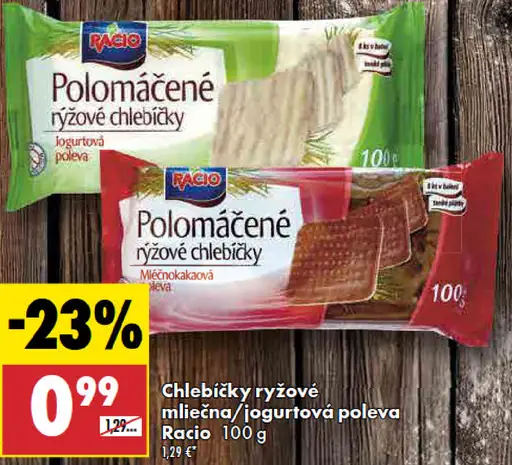 Racio Polomáčané ryžové chlebíčky jogurtová poleva