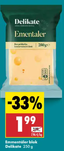 Delikate Ementaler blok