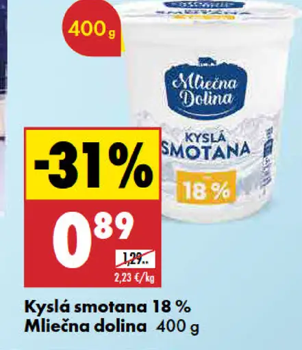 Mliečna Dolina kyslá smotana 18 %