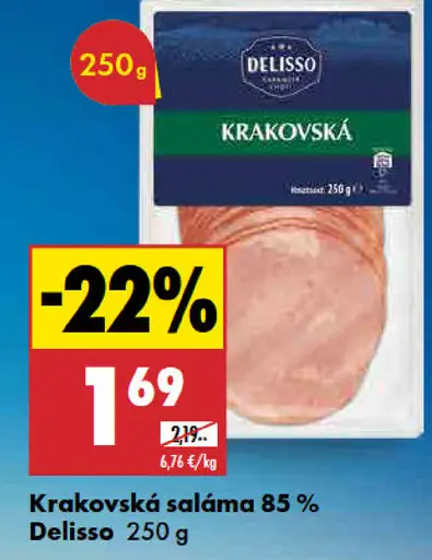 Delisso Krakovská saláma 85%