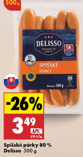 Delisso Spišské párky 80 %