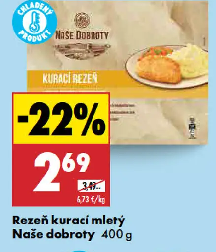 Naše dobroty kurací rezeň mletý