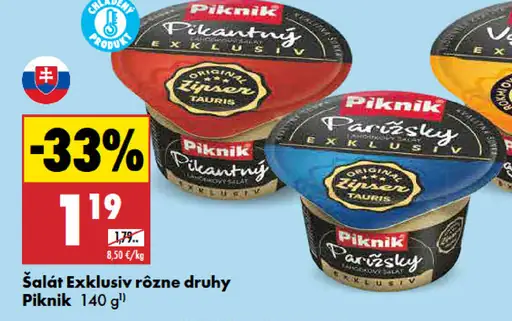 Piknik šalát rôzne druhy