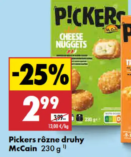 McCain Pickers mrazené syrové snacky rôzne druhy
