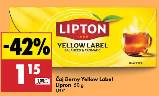 Lipton čierny čaj Yellow Label