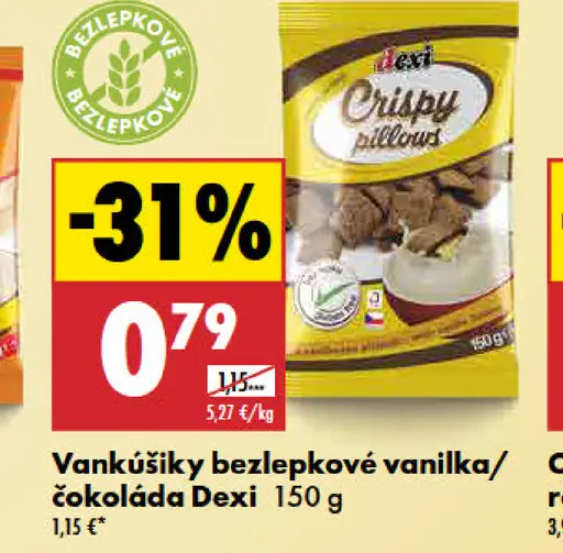 Dexi bezlepkové čokoládové vankúšiky