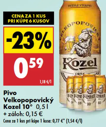Velkopopovický Kozel 10° plechovka