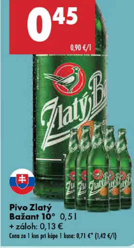 Zlatý Bažant 10° plechovka