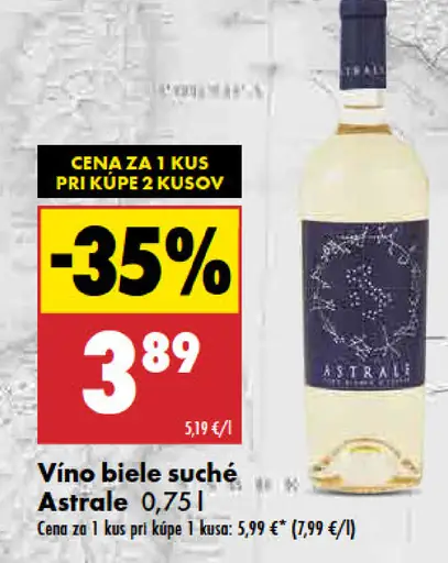 Astrale víno biele suché