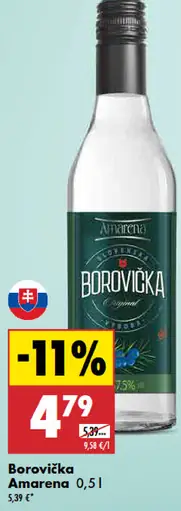 Borovička Amarena ochutený destilát 37,5 %