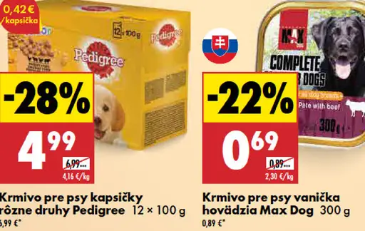 Pedigree krmivo pre psy kapsičky rôzne druhy